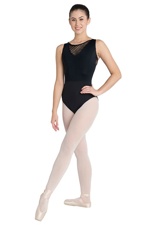 2725A Zip Racerback Tank Leotard - Black XL