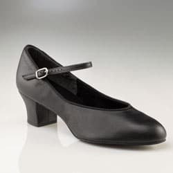 459 1.5" Suede Sole Jr. Footlight™ Leather Character - Black W 5.5