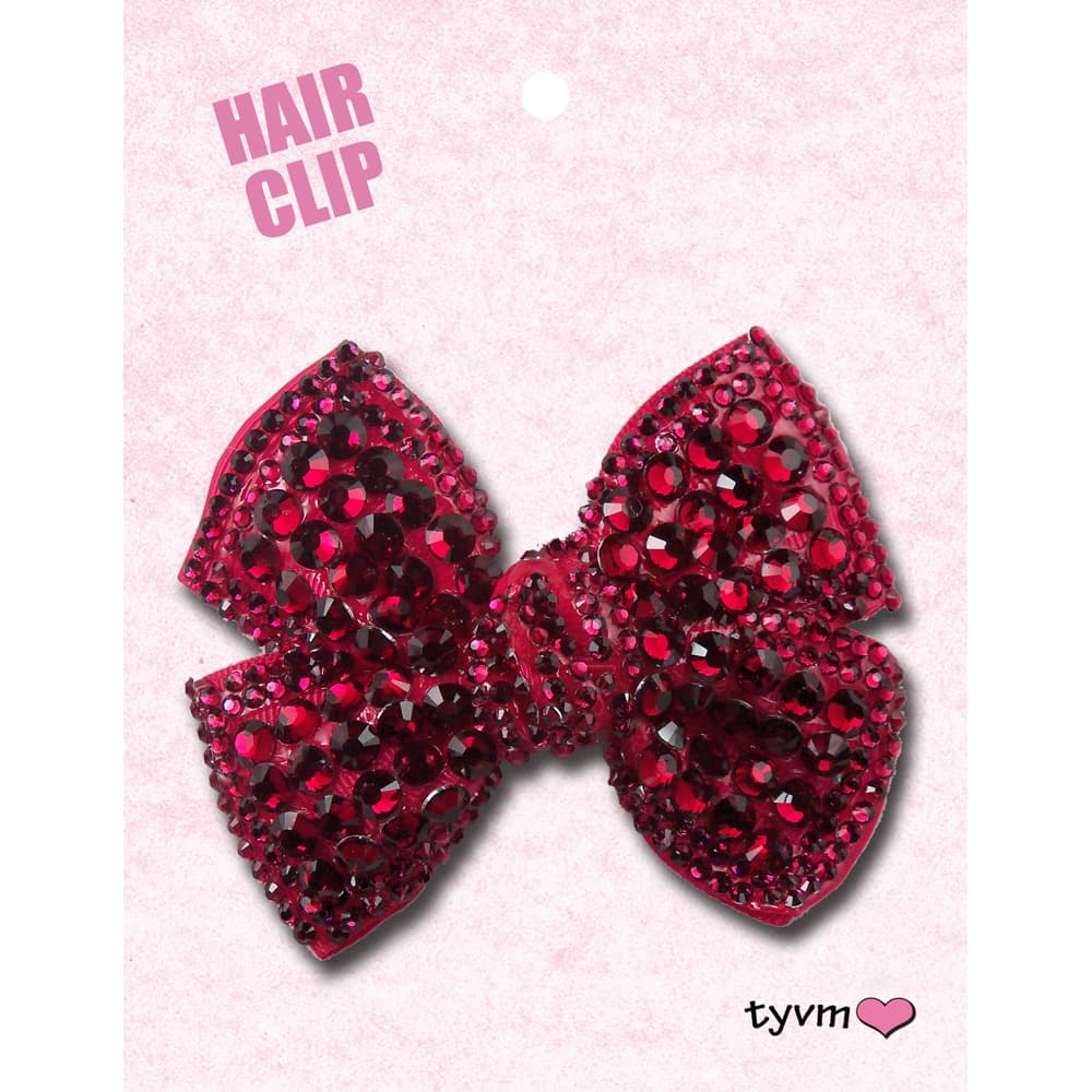 49522 Crystalized Hair Bows - Cranberry