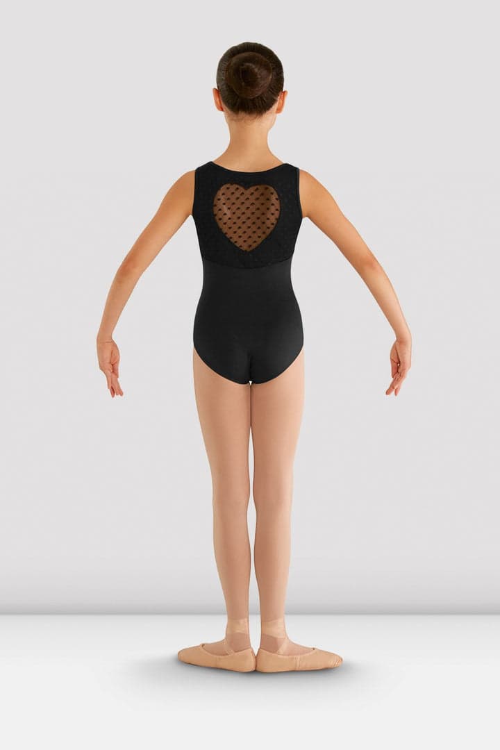 CL7905 Girls Miame Heart Mesh Leo - Black 4-6