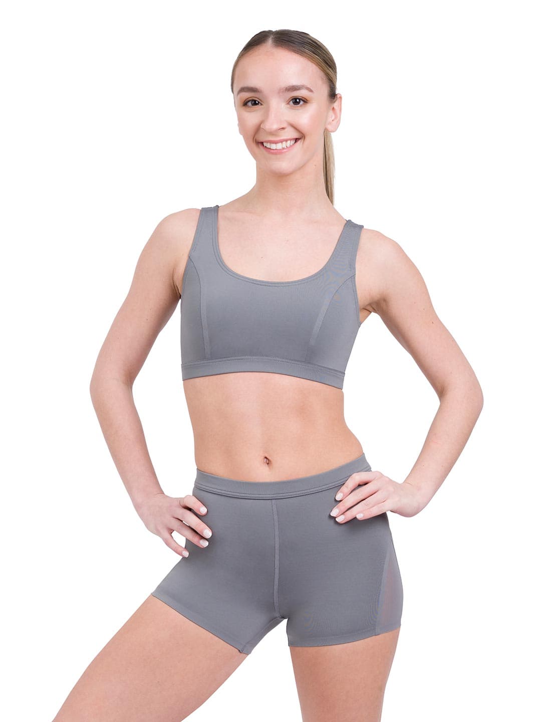 11284W Tank Bra Top w/Criss-Cross Back - Gray L